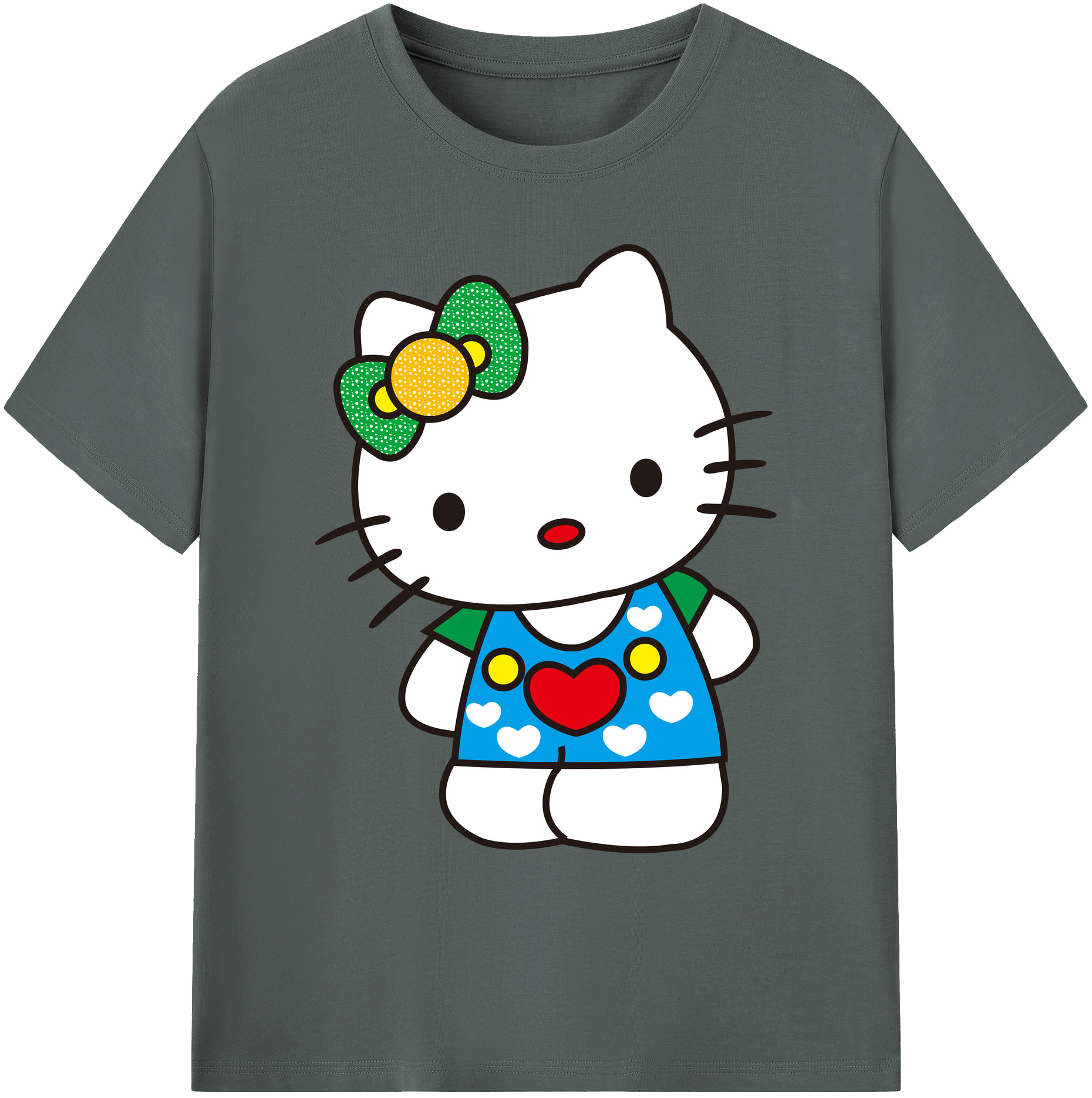 （画像用） Hello Kitty ハローキティ 綿100％ メンズ半袖Tシャツ｜肌触りやわらか＆通気性